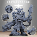 Orkaz Pirate sci-fi pirate leader front view by Station Forge