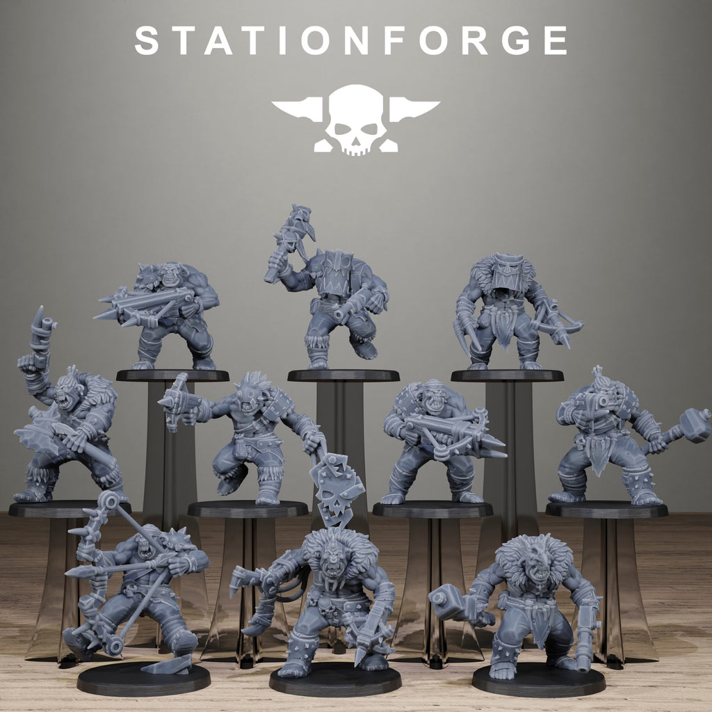 Orkaz Wild Squad 10-model sci-fi greenskin infantry set by Station Forge