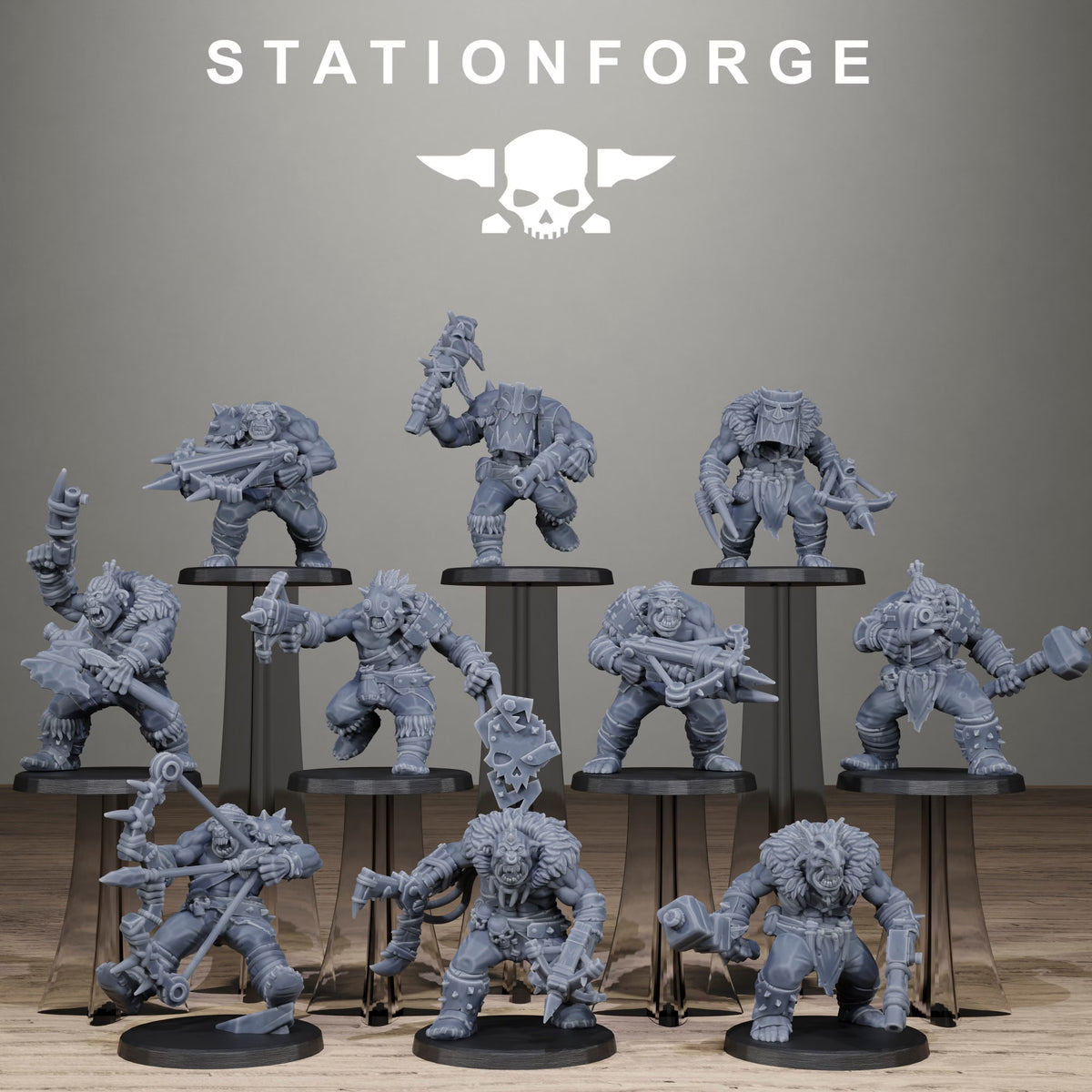 Orkaz Wild Squad 10-model sci-fi greenskin infantry set by Station Forge