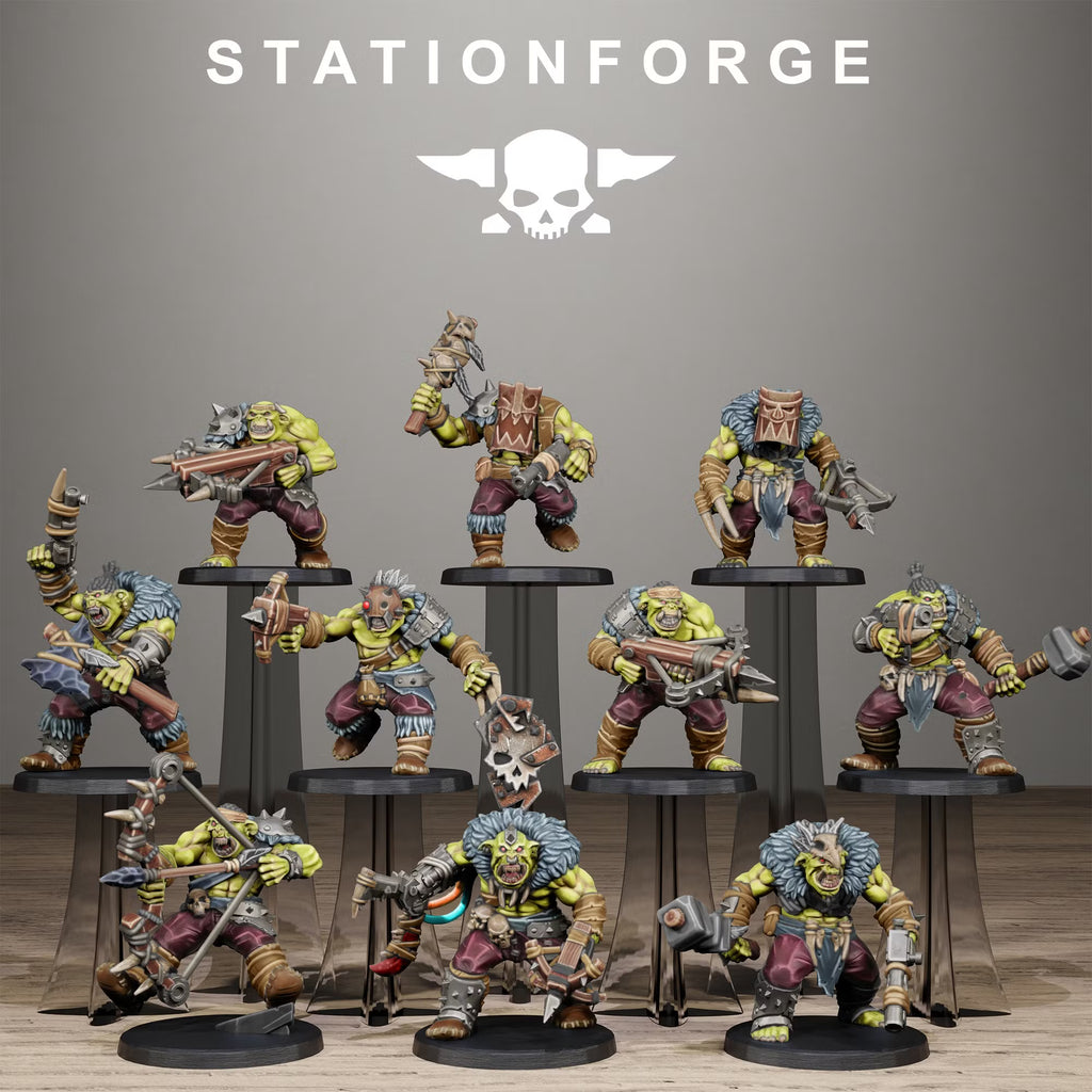 Painted example of the Orkaz Wild Squad by Station Forge