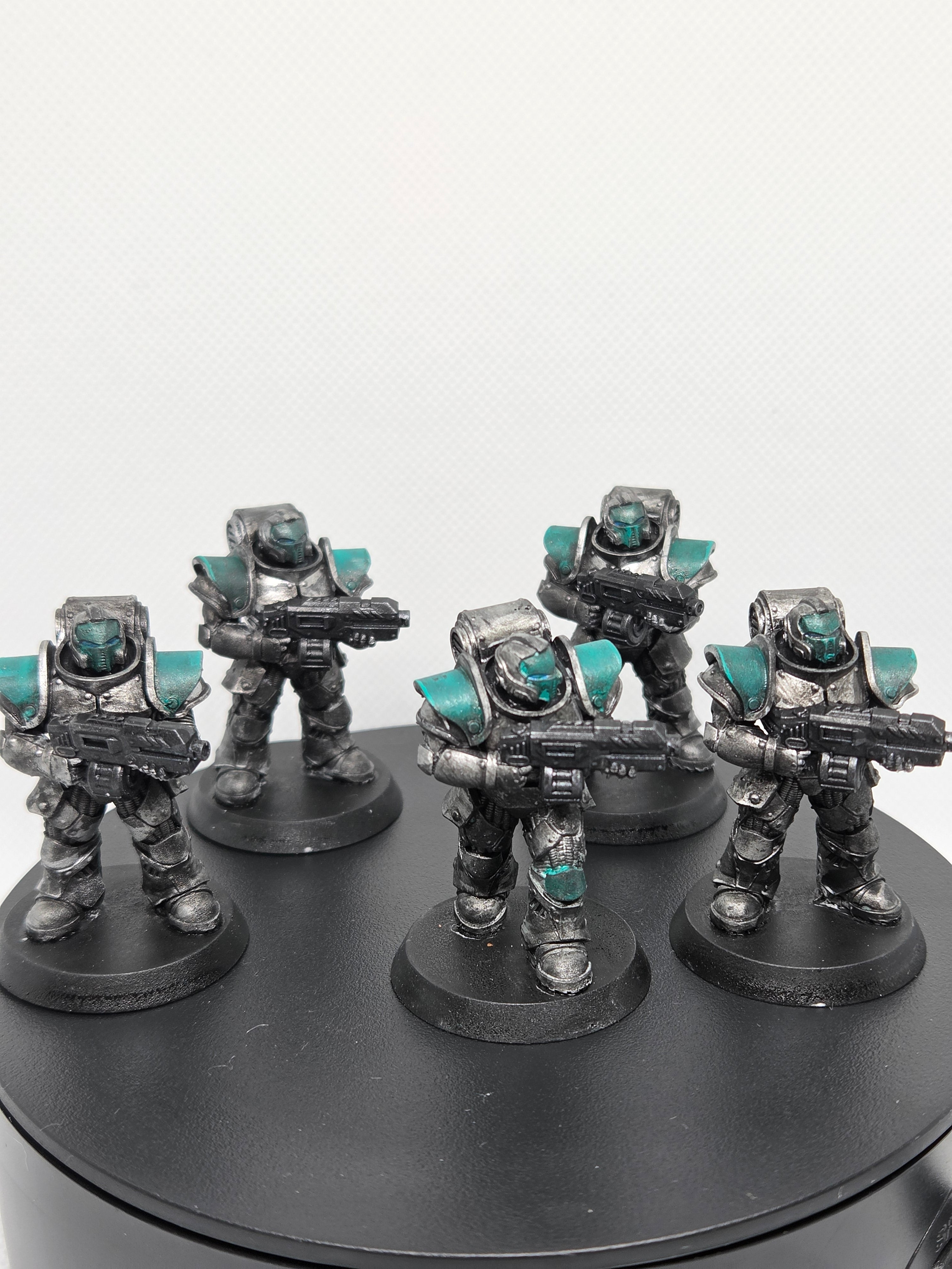 Painted Socratis Riflemen created through Station Forge modular bits, preassembled by CeeForge