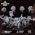 Rabid Godhound Cultists preassembled squad of ten resin miniatures