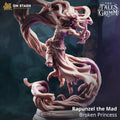 Rapunzel the Mad miniature by DM Stash, showing a floating broken princess surrounded by enormous swirling hair in a dramatic fantasy pose.