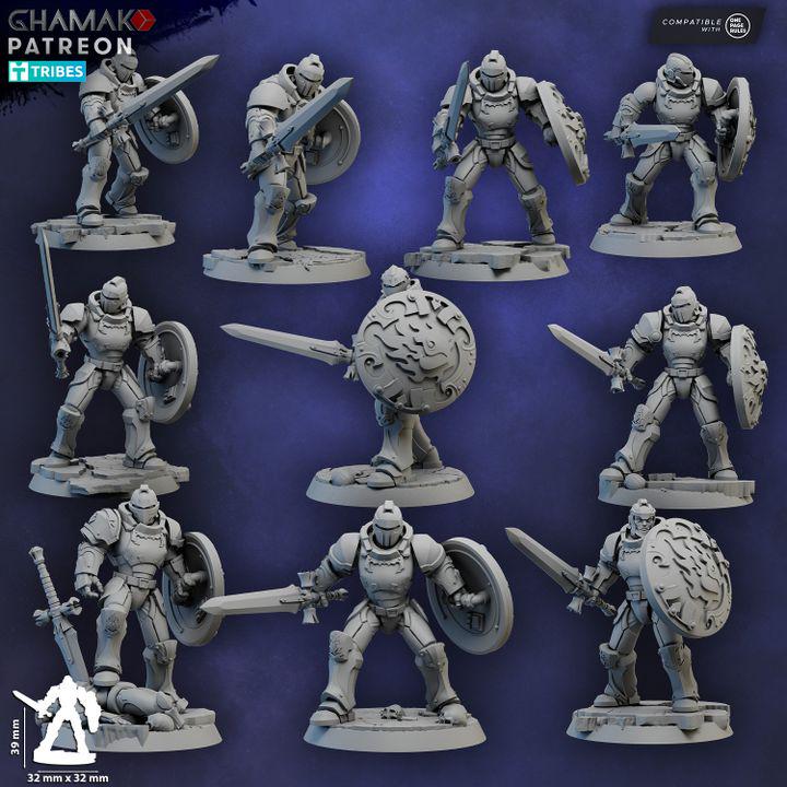 Scared Heart Melee Militum 32mm resin miniature squad by Ghamak