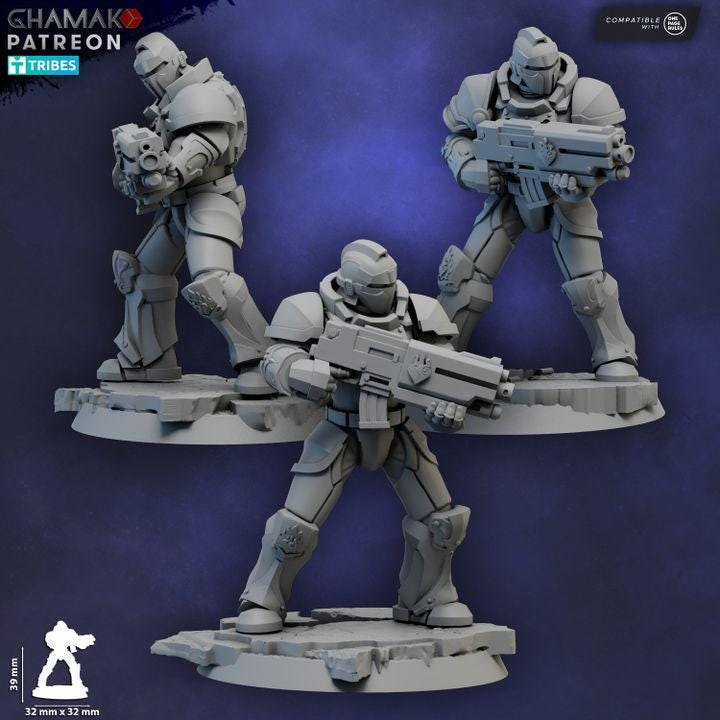 Sacred Heart Militum 32mm resin miniature squad by Ghamak