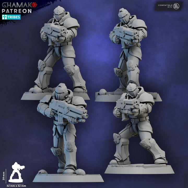 Sacred Heart Militum 32mm resin miniature squad by Ghamak