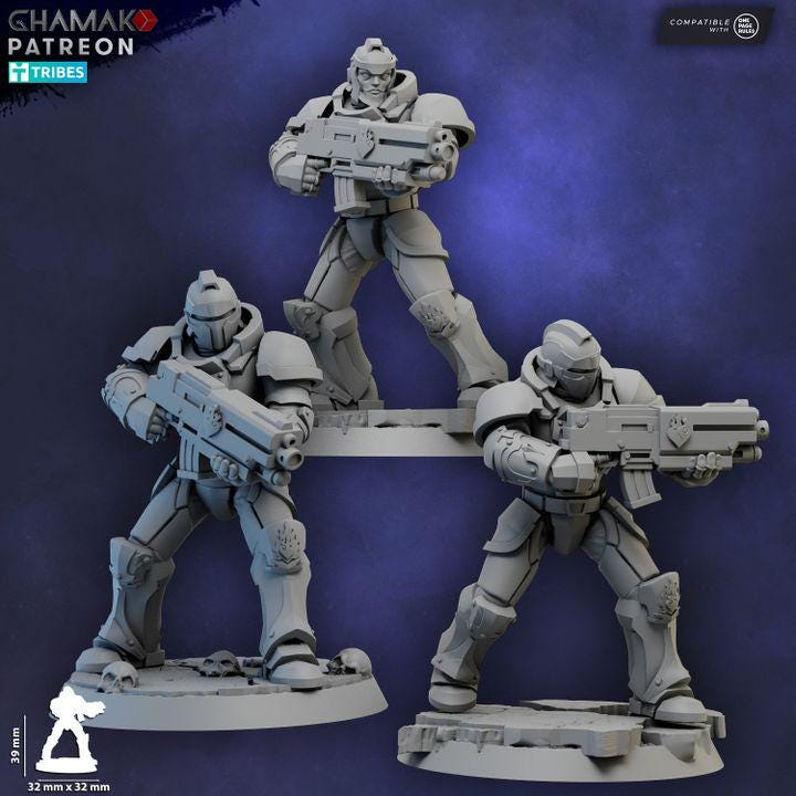 Sacred Heart Militum 32mm resin miniature squad by Ghamak