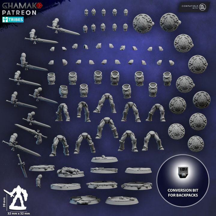 Scared Heart Melee Militum 32mm resin miniature bits by Ghamak