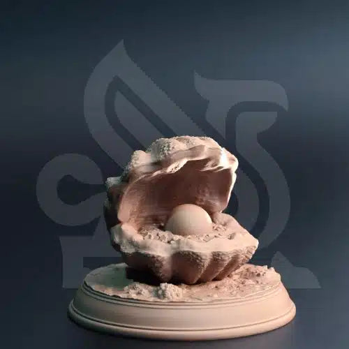 Shelldon clam miniature with pearl front view