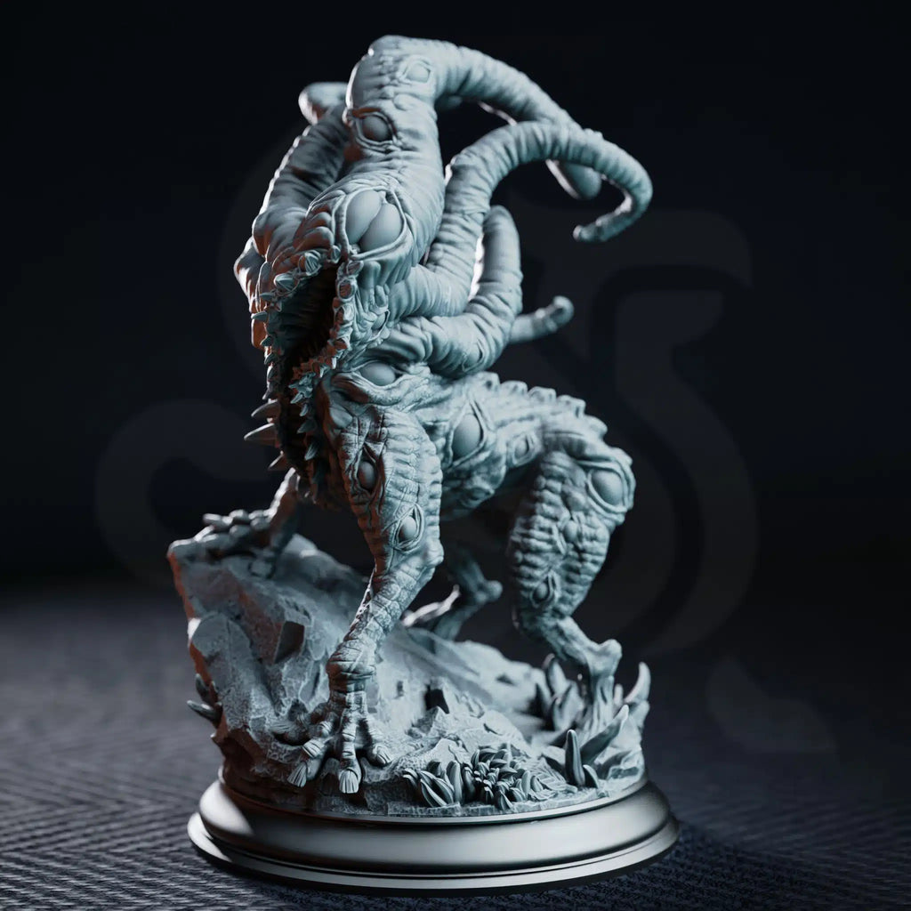 Shogdog Beast of the Deep One by DM Stash, eldritch horror hound miniature with numerous eyes, curling tentacles, clawed limbs, and textured skin.