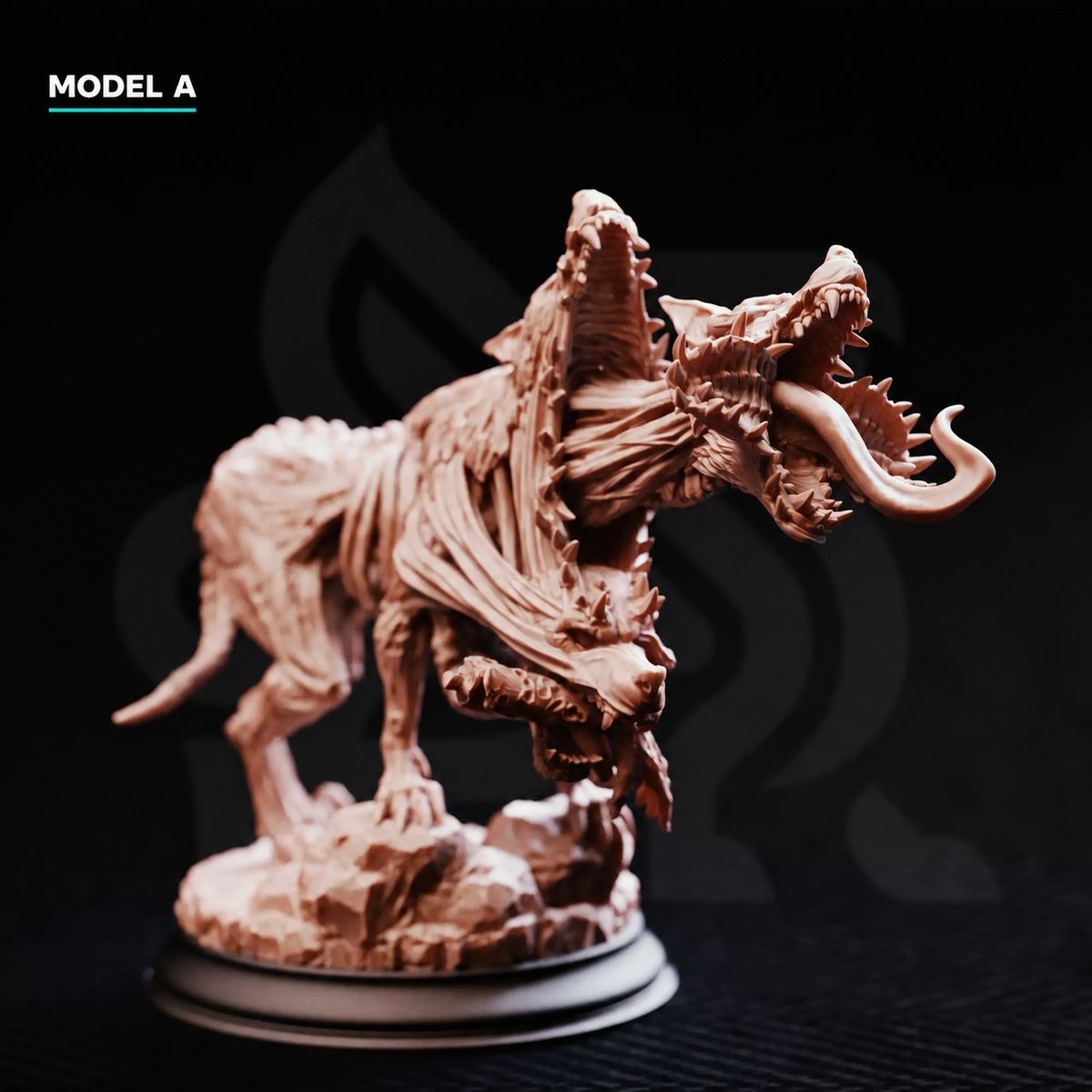Slagsting Model A by DM Stash, twisted blood hound monstrosity with a crown of curled tentacle-like appendages and multiple eyes.