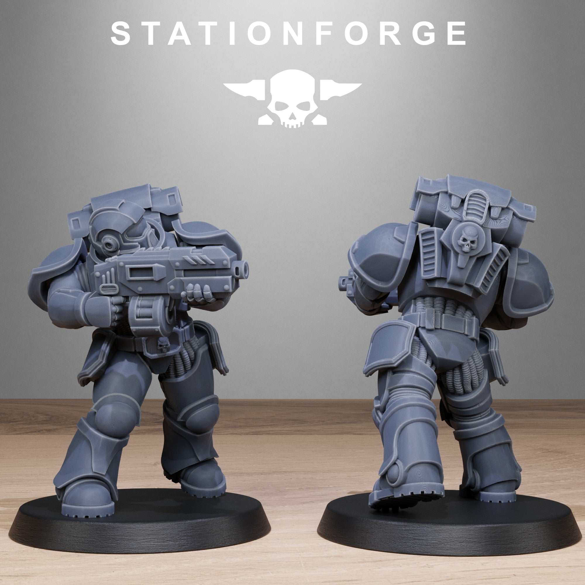 Socratis Brute heavy infantry resin miniature with angled front and rear pose.
