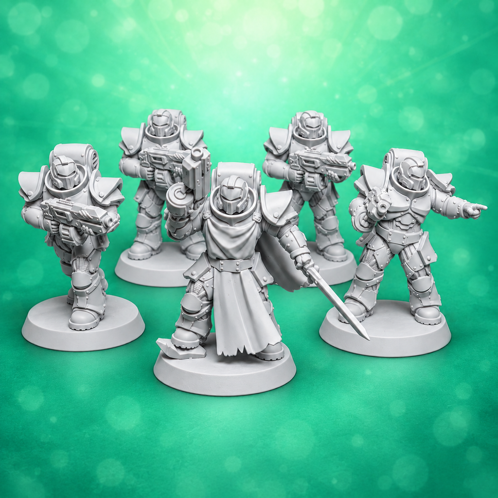 Socratis Infantry Squad by StationForge, a five-model sci-fi rifleman unit with armored troops and detailed rifles.