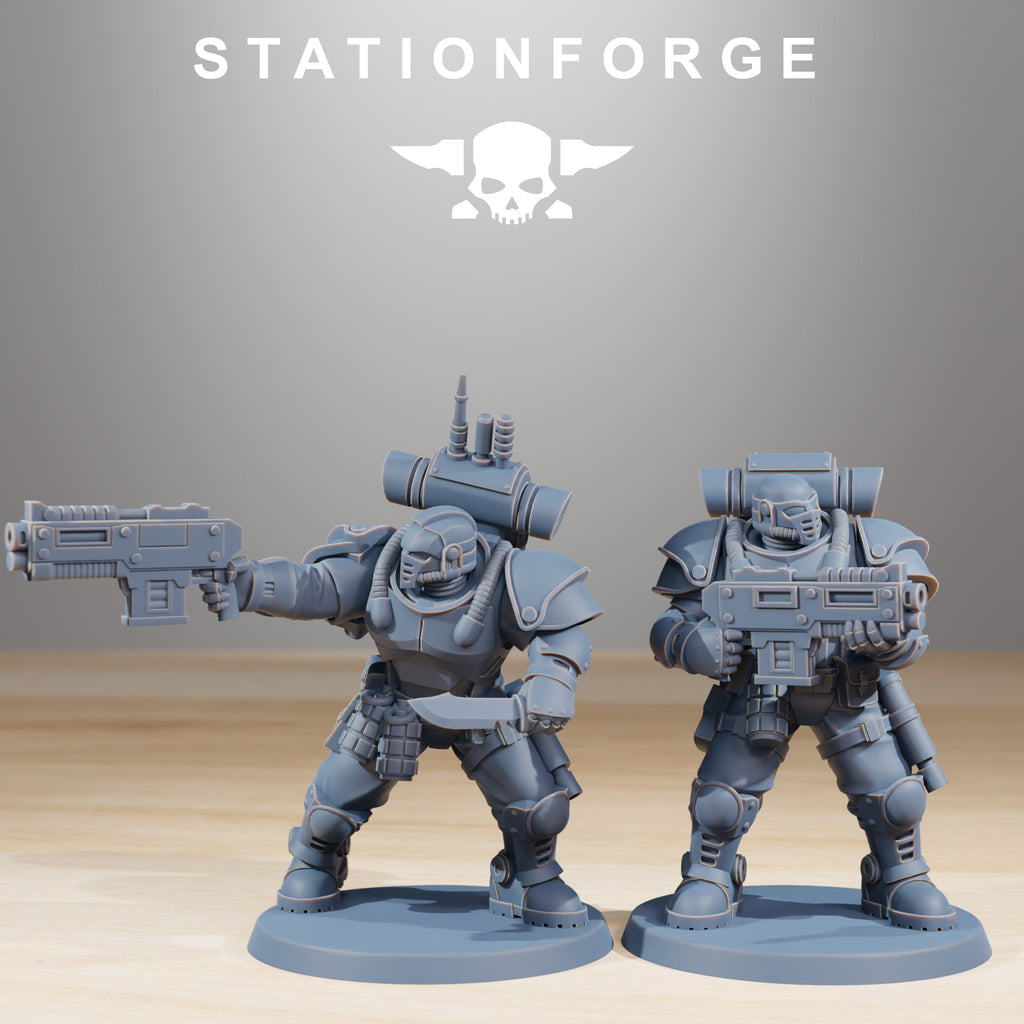 Socratis Light Infantry miniature with rifle and knife detail for sci-fi tabletop wargaming.