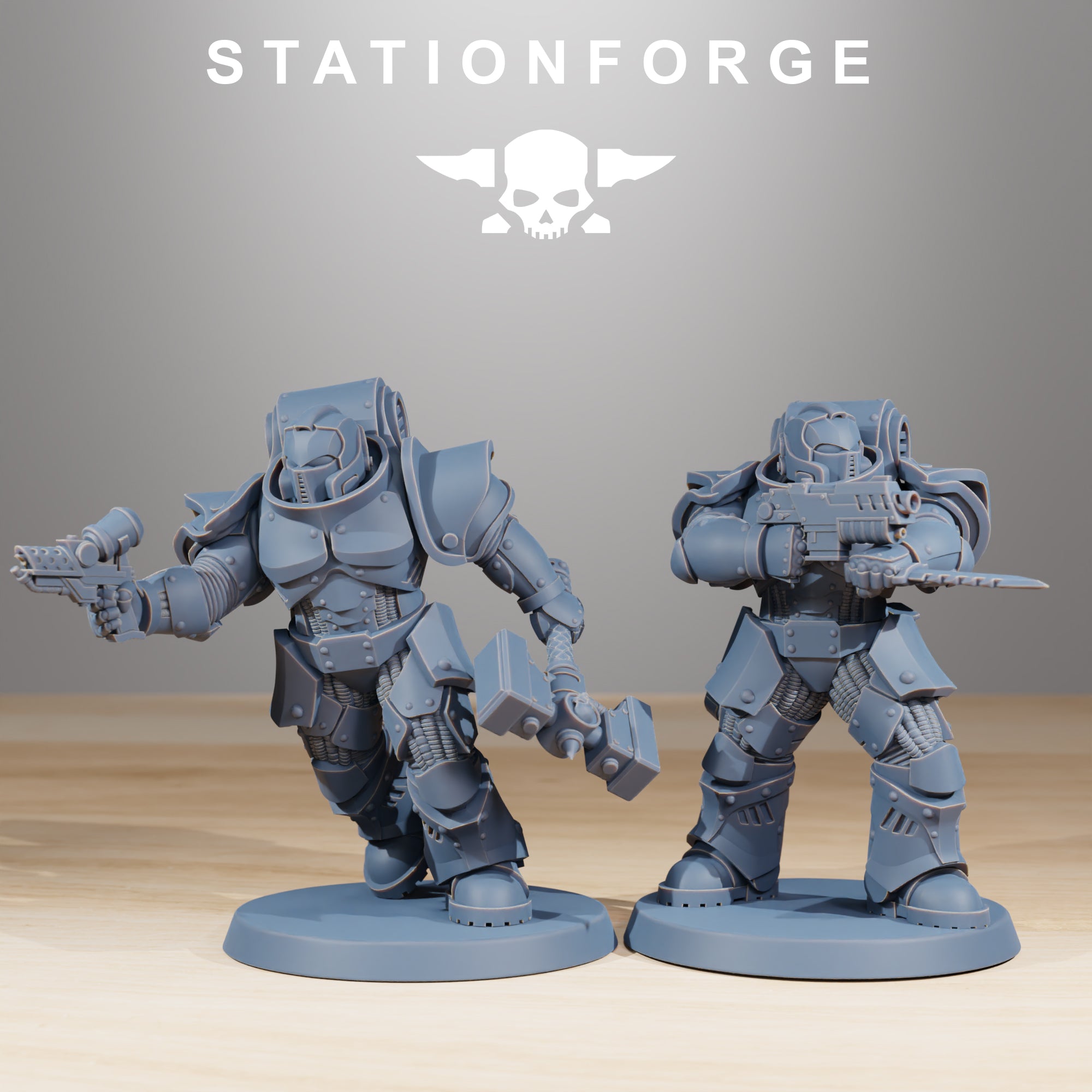 Station Forge Socratis Melee Infantry miniatures with melee weapons and dynamic tabletop poses.