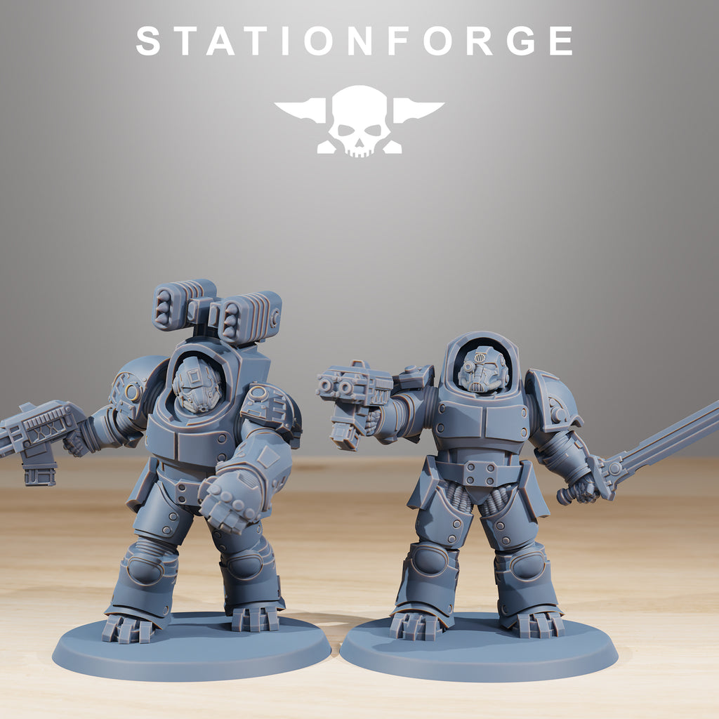 tation Forge Socratis Vanguard pair with sword, firearm, and elite armored infantry details.