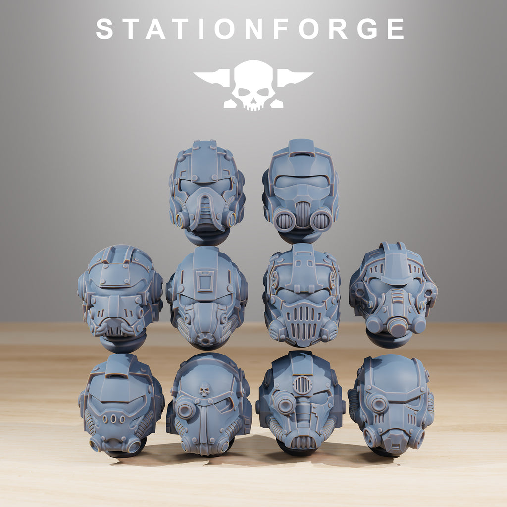 Socratis Vanguard alternate helmet options with detailed sci-fi armored head designs.