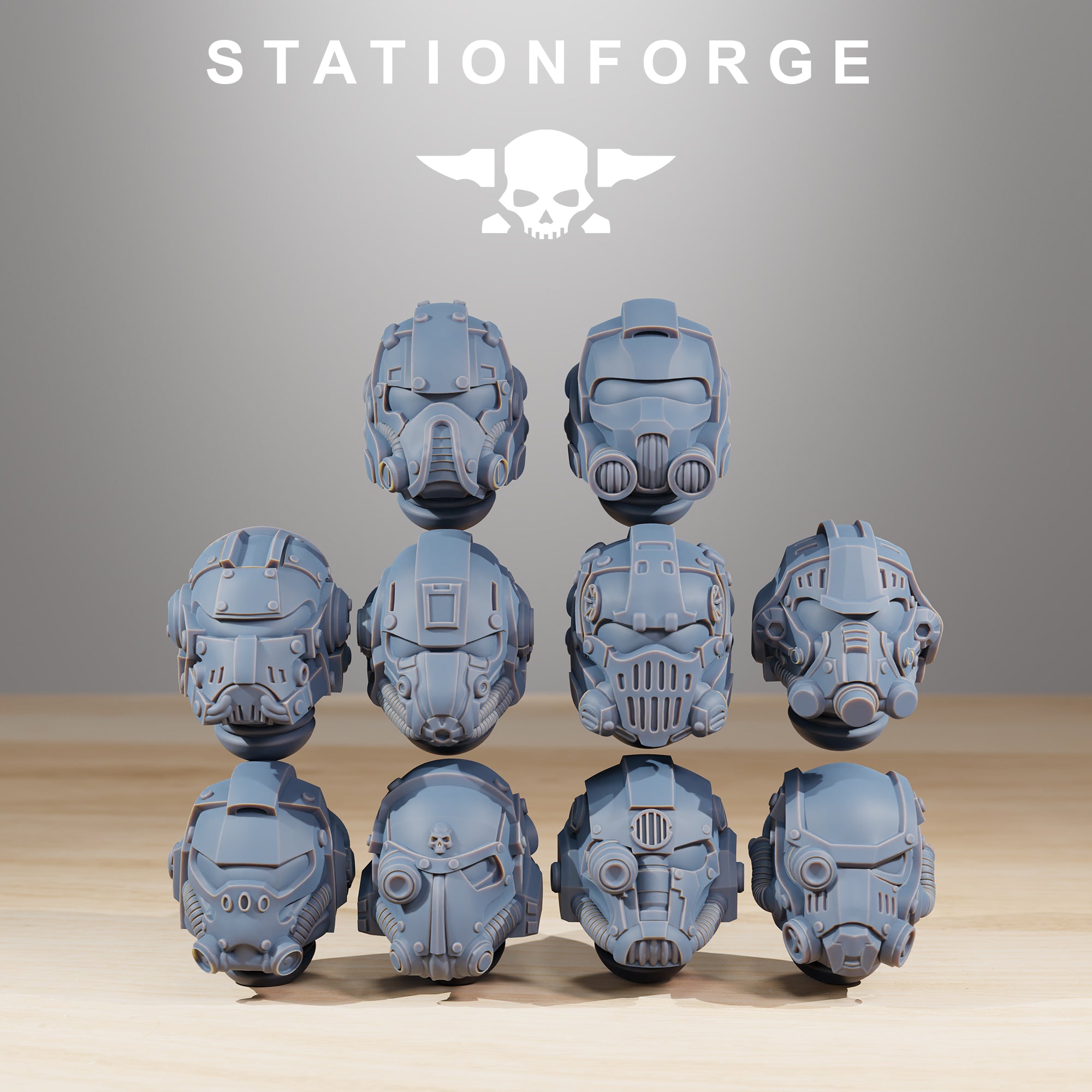 Socratis Vanguard alternate helmet options with detailed sci-fi armored head designs.