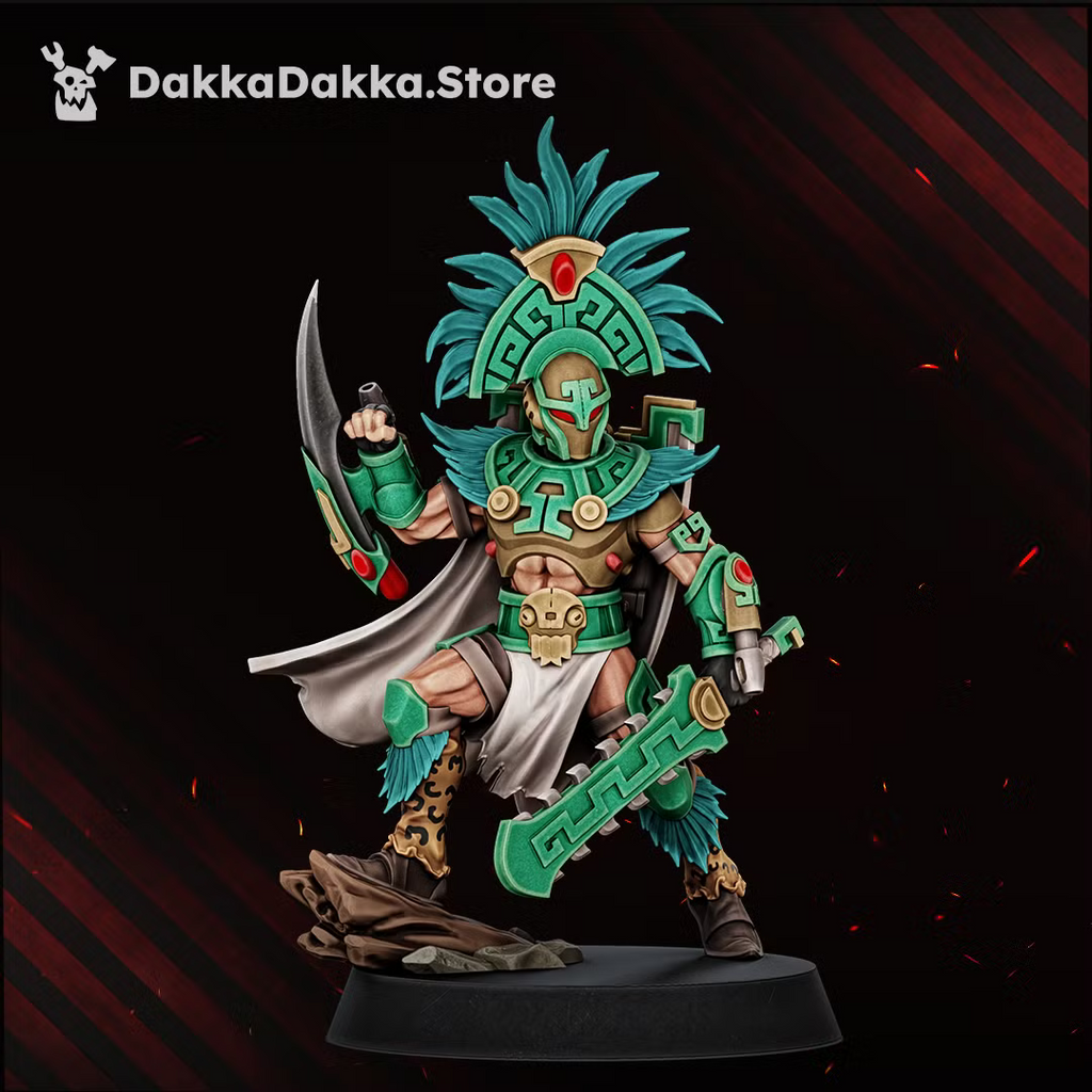 Individual Spacelair Stinging Blade warrior with feathered crest, dagger, and long bladed weapon.