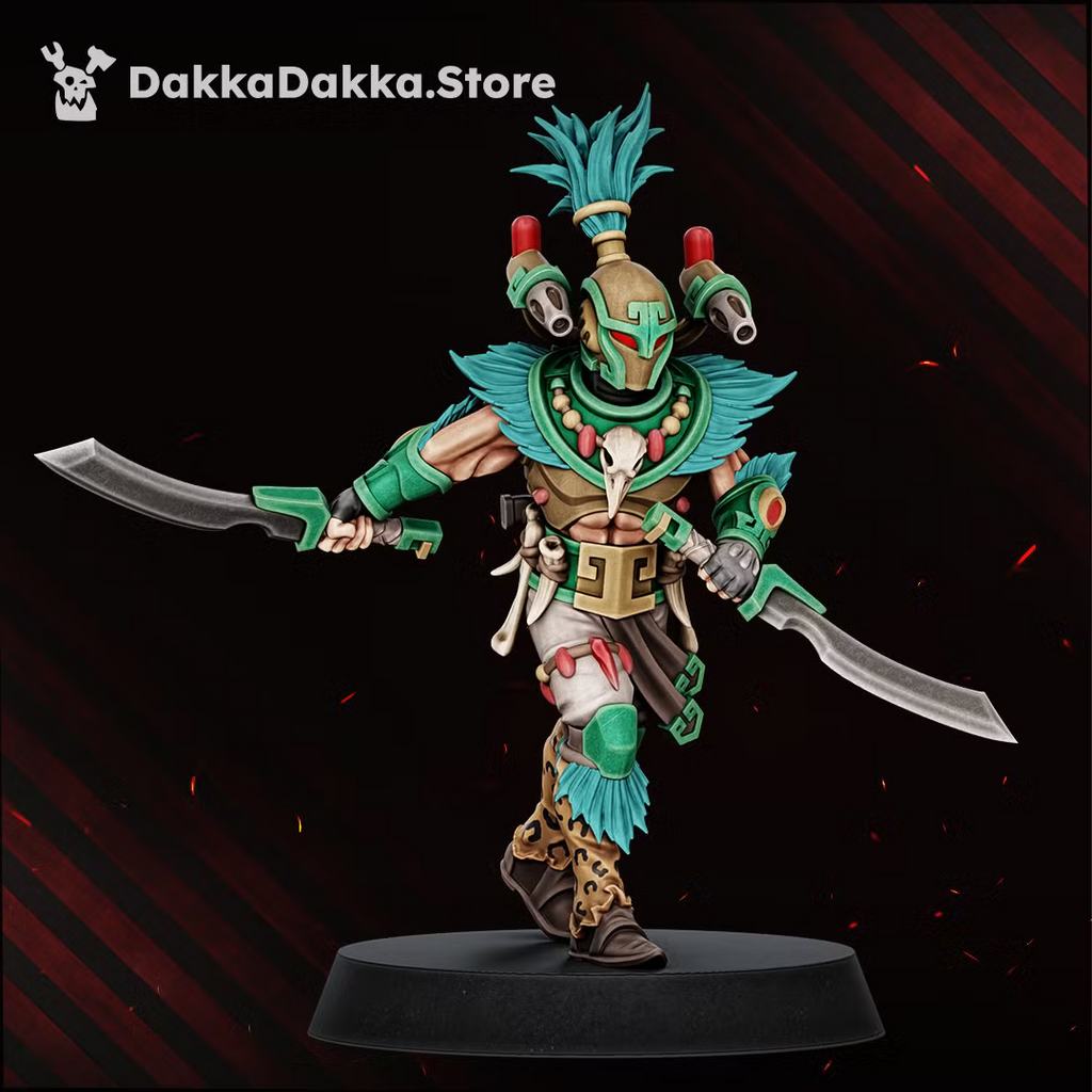 Individual Spacelair Stinging Blade warrior wielding paired curved blades in a wide combat stance.