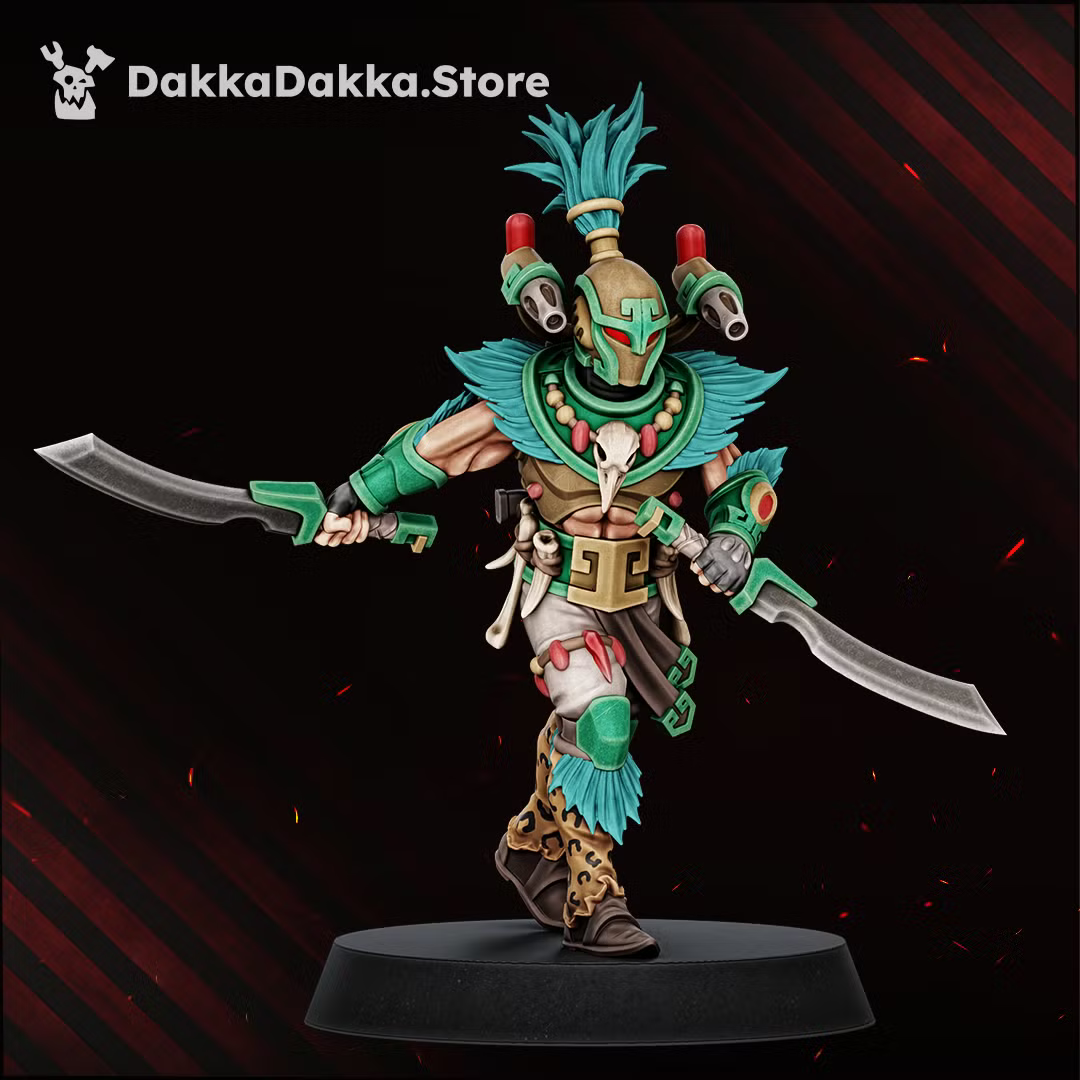 Individual Spacelair Stinging Blade warrior wielding paired curved blades in a wide combat stance.