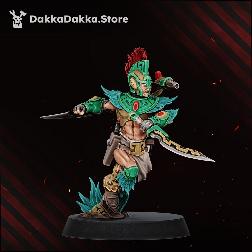 Individual Spacelair Stinging Blade warrior in a dynamic attack pose with ornate armor and long blade.