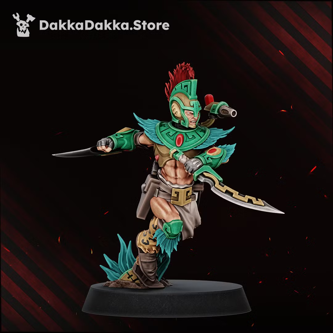 Individual Spacelair Stinging Blade warrior in a dynamic attack pose with ornate armor and long blade.