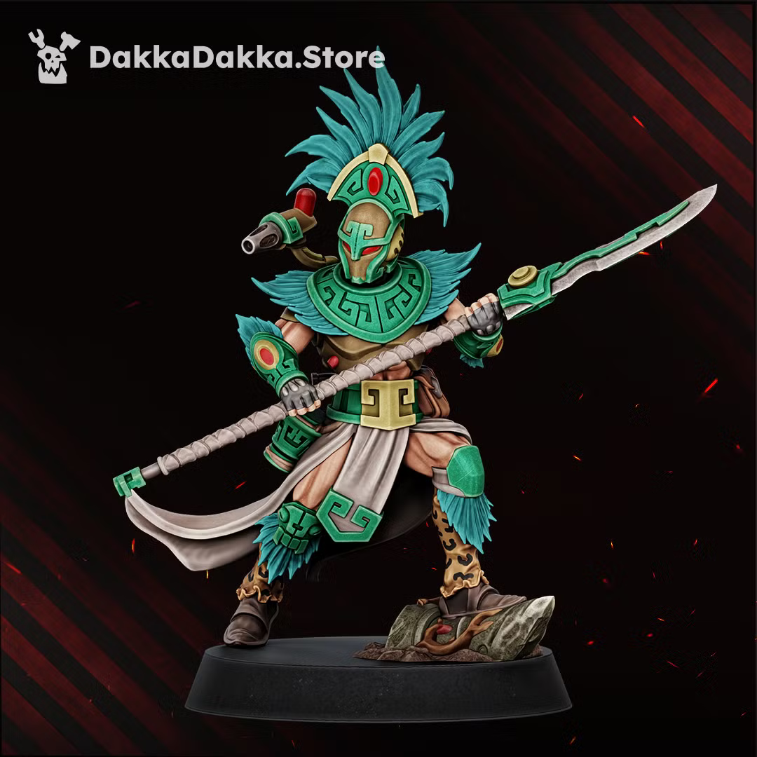 Individual Spacelair Stinging Blade warrior holding a long curved blade across the body.