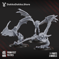 Sporehawks Squad by DakkaDakka, featuring three winged sci-fi monster miniatures with torn membrane wings, long beaked faces, and eerie bio-horror details.