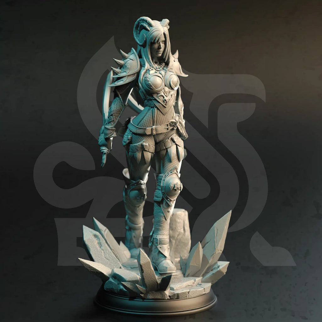 Orlena Supreme Master of Poisoned Talons tiefling assassin miniature by DM Stash, resin printed fantasy RPG poison rogue NPC.
