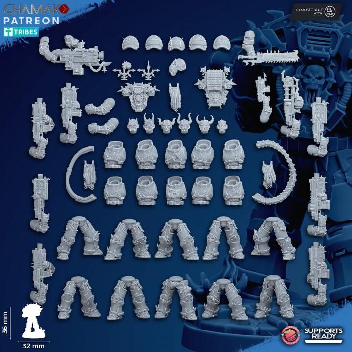 Traitor Militum bits 32mm resin miniature squad by Ghamak