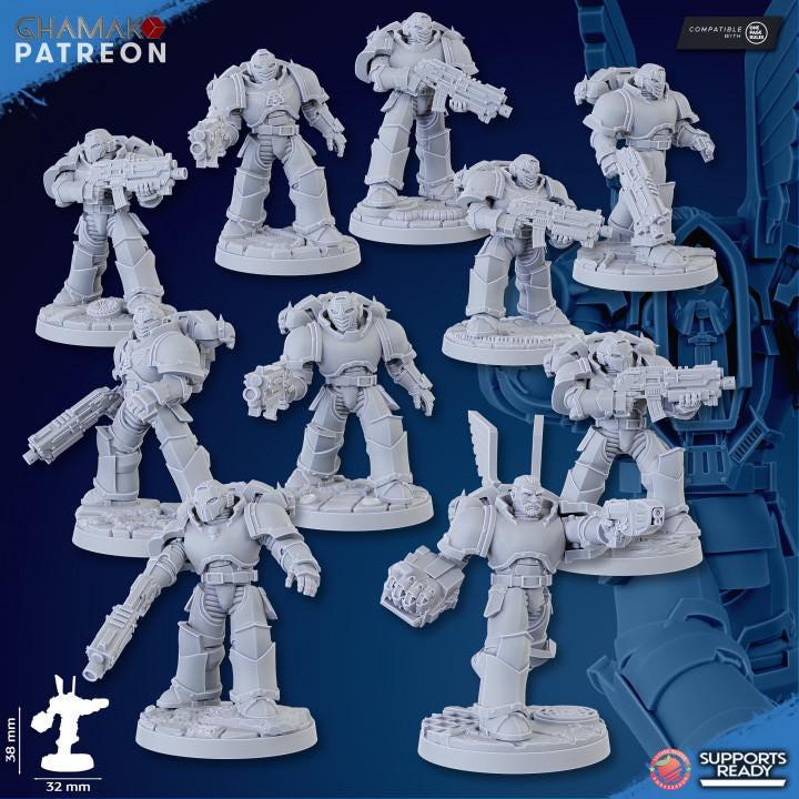 Vengeful Angel Militum 32mm resin miniature squad by Ghamak