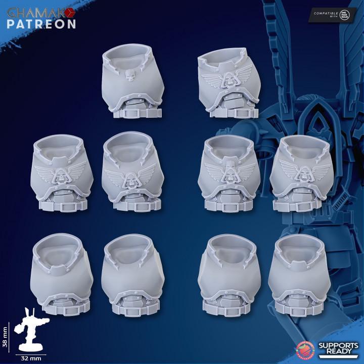 Vengeful Angel Militum 32mm resin miniature torsos by Ghamak