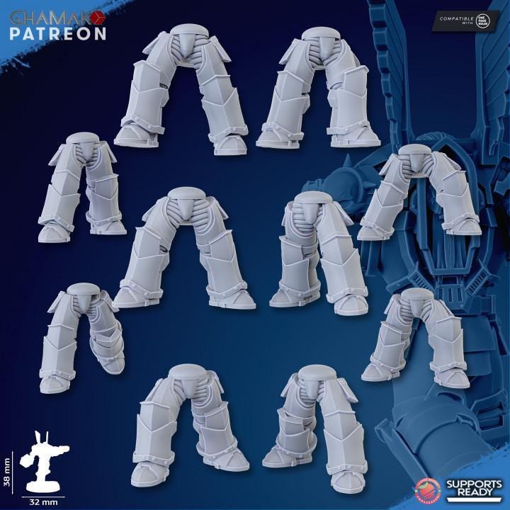 Vengeful Angel Militum 32mm resin miniature legs by Ghamak