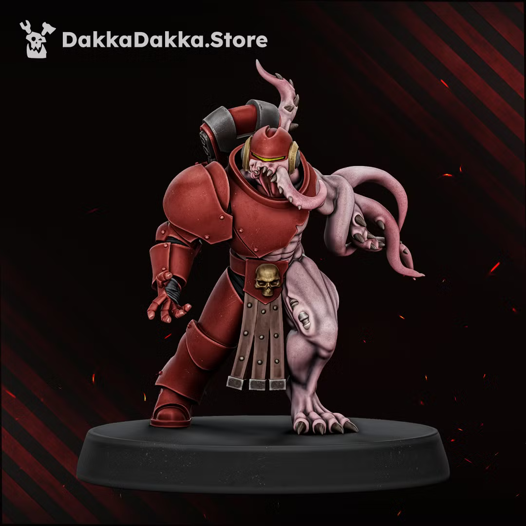Individual Vortex-Blessed warrior with horned armor, tentacle details, and close-combat weapon.
