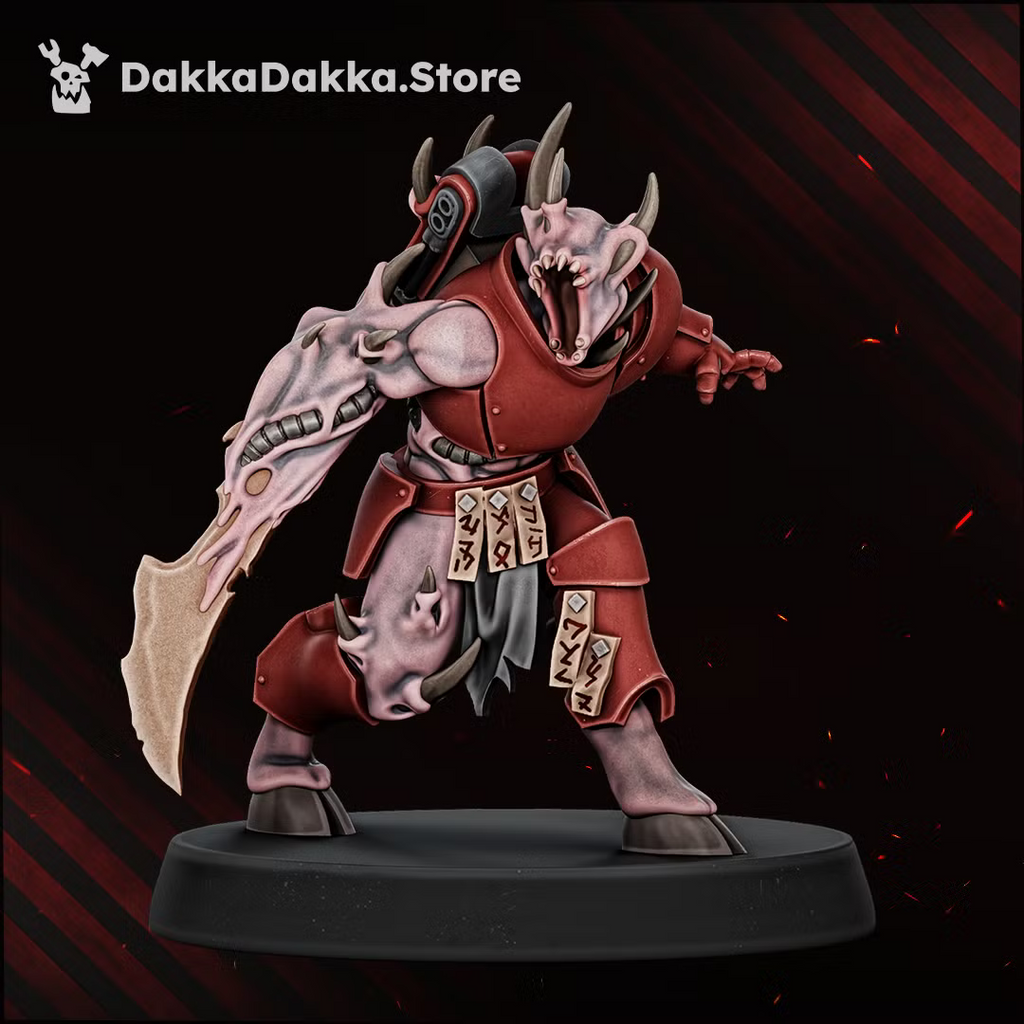 Individual Vortex-Blessed warrior wielding a large bladed weapon, with warped armor and mutated features.
