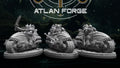 Three Wai Toa Bikers by Atlan Forge riding shark-styled sci-fi motorcycles with guns, blades, and a power trident