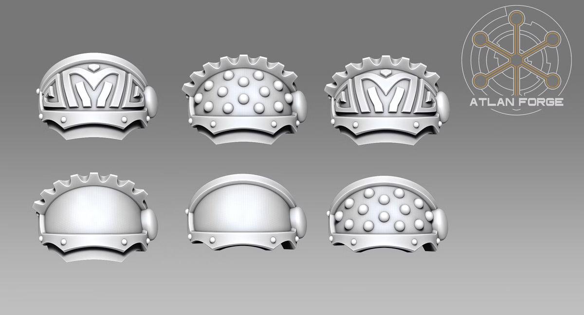 Six modular shoulder armor designs for Wai Toa Roroa Giants