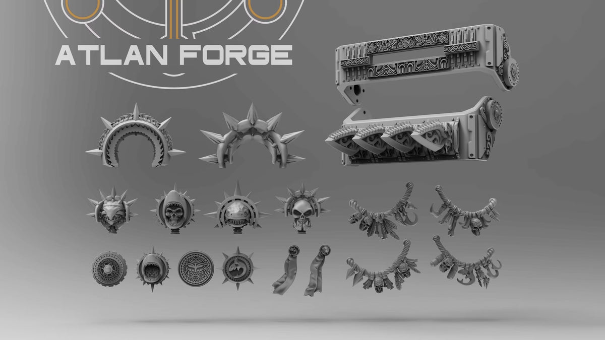 Wai Toa vehicle panels featuring shark, skull, mechanical and oceanic designs