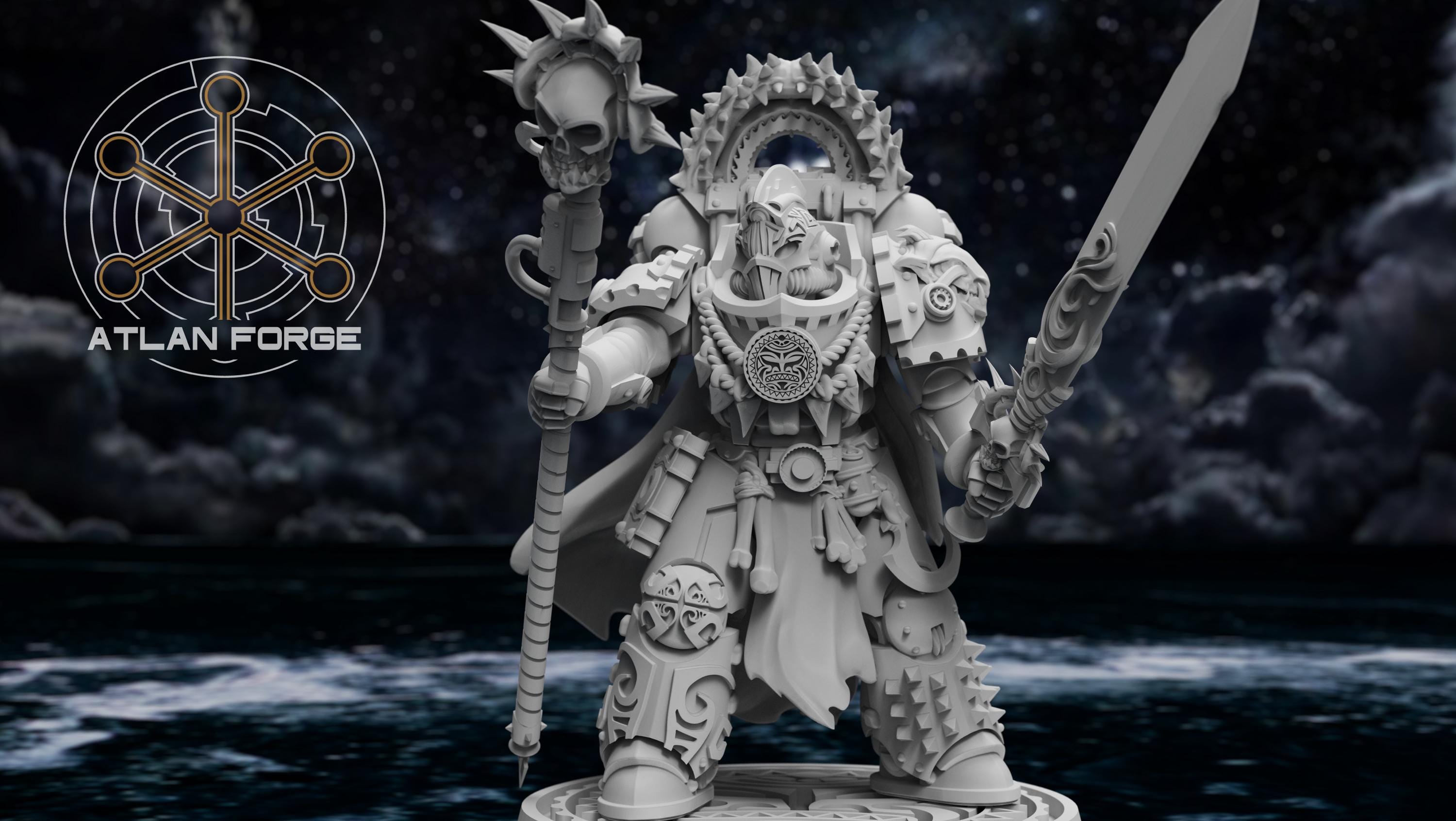Wai Toa Mage by Atlan Forge front view showing key details with sword and staff options