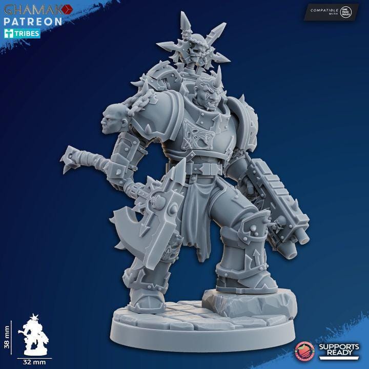 Traitor Melee Militum 32mm resin miniature squad by Ghamak