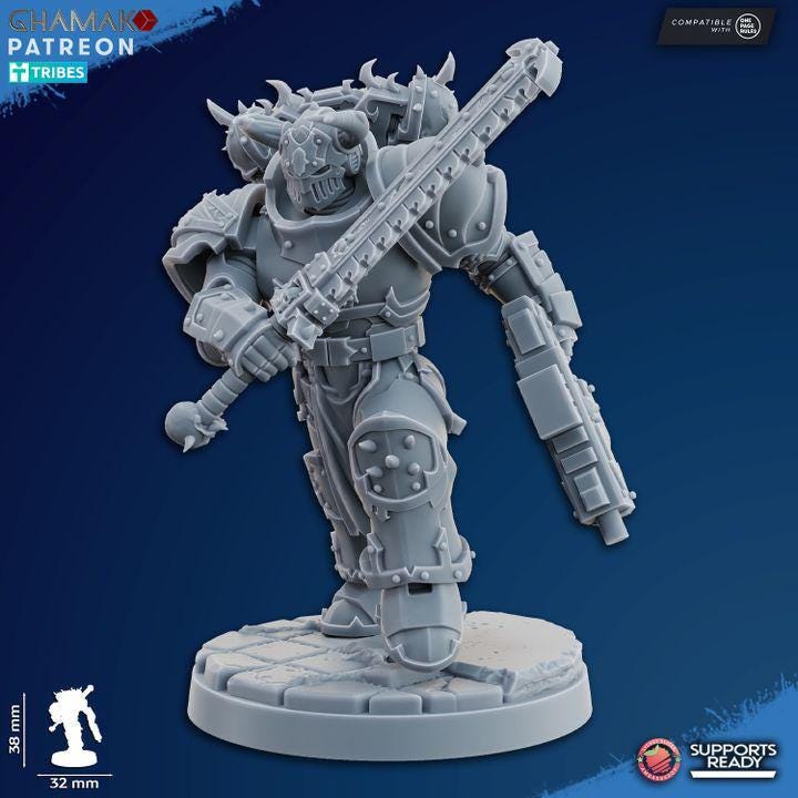 Traitor Melee Militum 32mm resin miniature squad by Ghamak