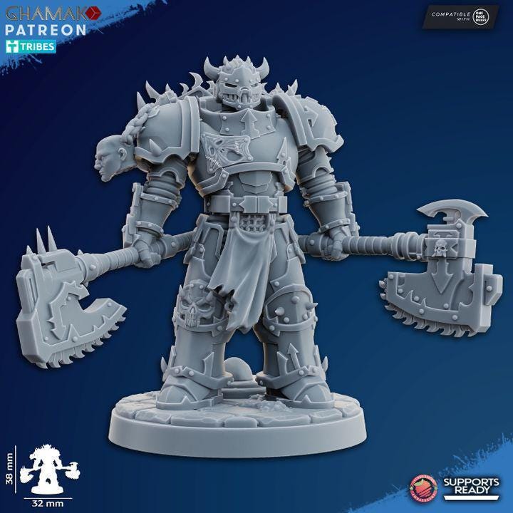 Traitor Melee Militum 32mm resin miniature squad by Ghamak
