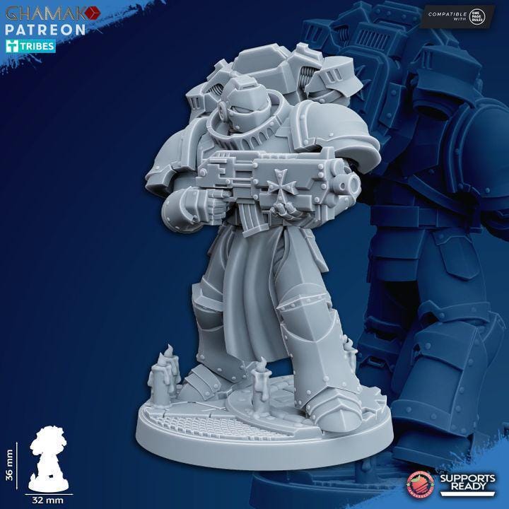 Temple Militum Squad of 10 32mm resin miniature squad by Ghamak