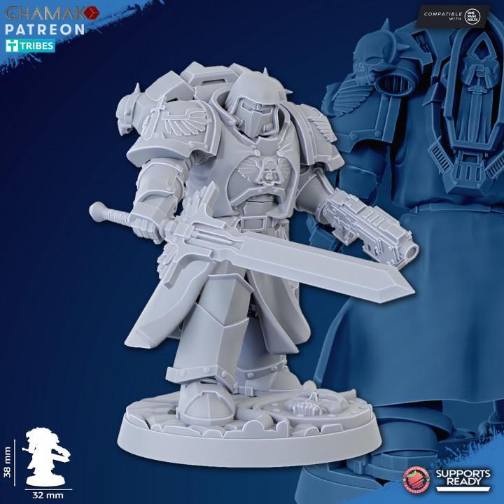 Vengeful Angels Veterans - Escuadra de 5 con peanas de 40mm - GHAMAK