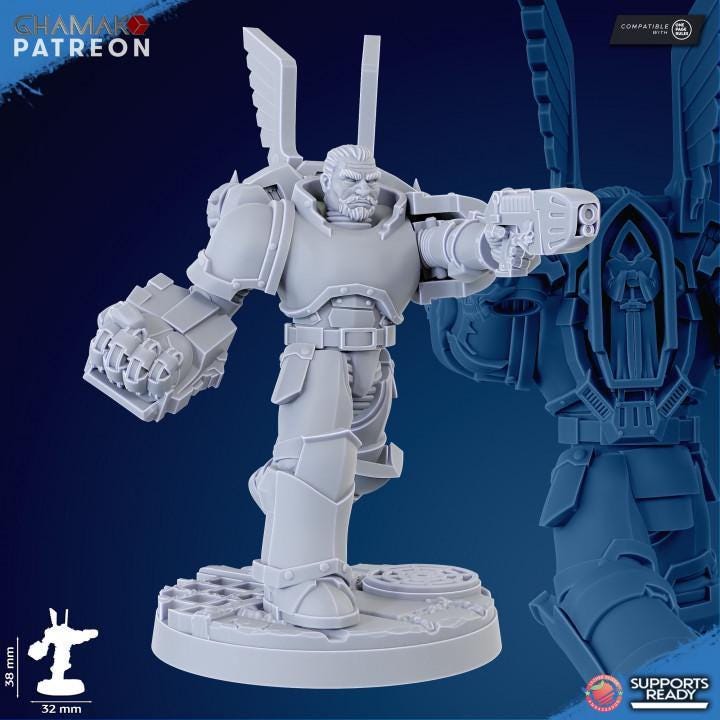 Vengeful Angel Militum 32mm resin miniature squad by Ghamak