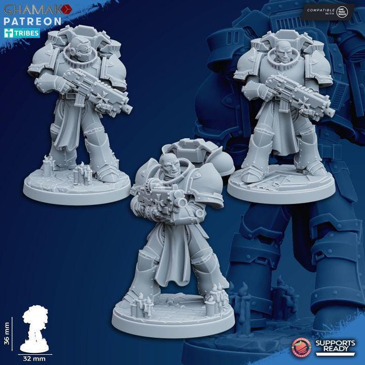 Temple Militum Squad of 10 32mm resin miniature squad by Ghamak