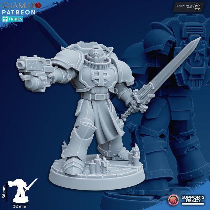 Temple Militum Squad of 10 32mm resin miniature squad by Ghamak