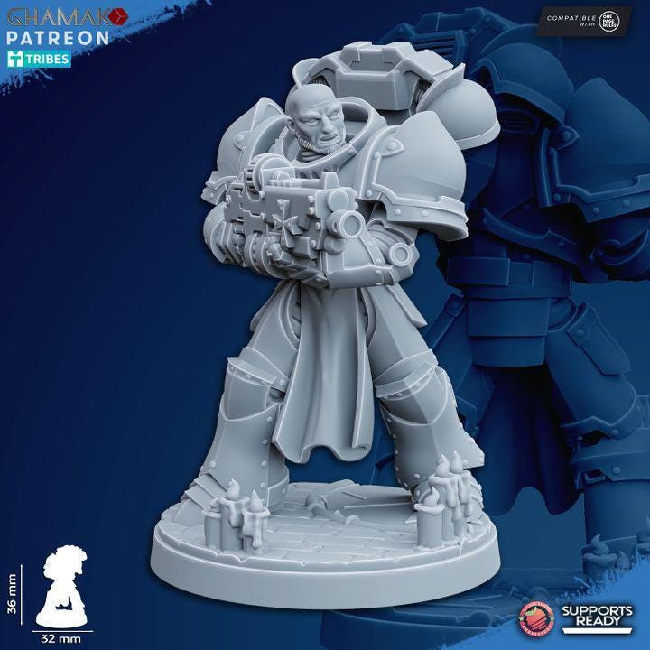 Temple Militum Squad of 10 32mm resin miniature squad by Ghamak