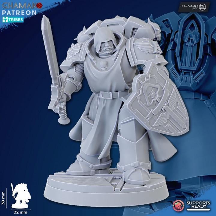 Vengeful Angels Veterans - Escuadra de 5 con peanas de 40mm - GHAMAK